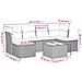 Set Divani da Giardino 7 pz con Cuscini Grigio in Polyrattan - Foto miniatura 3