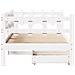 Dormeuse con Cassetti Bianca 80x200 cm Legno Massello di Pino - Foto miniatura 7