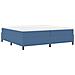 Letto Box Spring Blu 200x200 cm Tessuto a Cordonetto - Foto miniatura 1