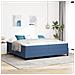 Letto Box Spring Blu 200x200 cm Tessuto a Cordonetto - Foto miniatura 2