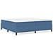 Letto Box Spring Blu 200x200 cm Tessuto a Cordonetto - Foto miniatura 4
