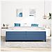 Letto Box Spring Blu 200x200 cm Tessuto a Cordonetto - Foto miniatura 5