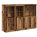 Credenza con Luci LED Legno Vecchio 142.5x37x100 cm Legno Progettato - Foto miniatura 1