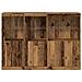 Credenza con Luci LED Legno Vecchio 142.5x37x100 cm Legno Progettato - Foto miniatura 5