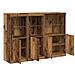 Credenza con Luci LED Legno Vecchio 142.5x37x100 cm Legno Progettato - Foto miniatura 6
