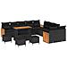 Set Divano da Giardino con cuscino 14 pcs Nero 110 x 55 x 71 cm - Foto miniatura 1