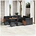 Set Divano da Giardino con cuscino 14 pcs Nero 110 x 55 x 71 cm - Foto miniatura 2