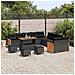 Set Divano da Giardino con cuscino 14 pcs Nero 110 x 55 x 71 cm - Foto miniatura 3