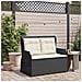 Panchina da giardino con cuscino Nero Poly Rattan - Foto miniatura 2