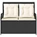 Panchina da giardino con cuscino Nero Poly Rattan - Foto miniatura 3
