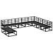 Set Divano da Giardino con cuscino 10 pcs Nero Alluminio - Foto miniatura 4