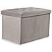 POUF PIEGHEVOLE XL Seduta Contenitore in Velluto Grigio-Beige - Foto miniatura 1