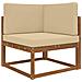 Cuscino per divano da esterno 3 pcs Beige Poliestere - Foto miniatura 3