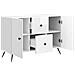 Credenza Bianco Lucido 89 x 34,5 x 60 cm Legno ingegnerizzato - Foto miniatura 3