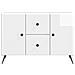 Credenza Bianco Lucido 89 x 34,5 x 60 cm Legno ingegnerizzato - Foto miniatura 4