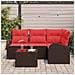 Set Divano da Giardino 5 pcs Marrone e Rosso polyrattan - Foto miniatura 3