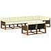 Set di divani da esterno con cuscino 8 pcs Naturale e Crema - Foto miniatura 1