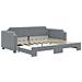 Divano Letto con Letto Estraibile Grigio Chiaro 100x190 Tessuto - Foto miniatura 1