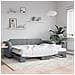 Divano Letto con Letto Estraibile Grigio Chiaro 100x190 Tessuto - Foto miniatura 2
