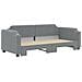 Divano Letto con Letto Estraibile Grigio Chiaro 100x190 Tessuto - Foto miniatura 3