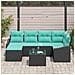 Set di divani con cuscino 7 pcs Nero polyrattan - Foto miniatura 3