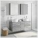 Set di mobili per il bagno 5 pcs Sonoma grigio - Foto miniatura 2