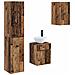 Set di mobili per il bagno 3 pz Legno antico 33 x 34,5 x 160 cm - Foto miniatura 1