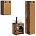 Set di mobili per il bagno 3 pz Legno antico 33 x 34,5 x 160 cm - Foto miniatura 6