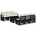 Set Divano da Giardino 7 pz Nero e Bianco Crema polyrattan - Foto miniatura 1