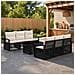 Set Divano da Giardino 7 pz Nero e Bianco Crema polyrattan - Foto miniatura 6