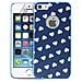 Cover per iPhone 5 / 5s / SE ''heart'' con Screen Protector - Blu con cuori Bianchi - Foto miniatura 1