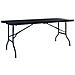 Tavolo Da Giardino Pieghevole Nero 180x75x72 Cm In Rattan Hdpe - Foto miniatura 1