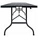 Tavolo Da Giardino Pieghevole Nero 180x75x72 Cm In Rattan Hdpe - Foto miniatura 2