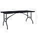 Tavolo Da Giardino Pieghevole Nero 180x75x72 Cm In Rattan Hdpe - Foto miniatura 5