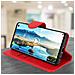 Custodia Samsung Galaxy S10 Portacarte Funzione Supporto Cover Silicone - Rosso - Foto miniatura 2