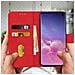 Custodia Samsung Galaxy S10 Portacarte Funzione Supporto Cover Silicone - Rosso - Foto miniatura 3