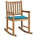 Sedia A Dondolo Con Cuscino Blu In Massello Di Teak - Foto miniatura 1