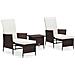 Set Divani da Giardino 3 pz con Cuscini in Polyrattan Marrone - Foto miniatura 1