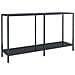 Tavolo Consolle Nero 140x35x75,5 Cm In Vetro Temperato - Foto miniatura 2