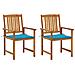 Sedie da Giardino con Cuscini 2 pz in Massello di Acacia - Foto miniatura 1
