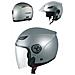 Casco Jet Visiera Lunga Scooter Moto Quad Omologato Ece 22 05 Argento Xl - Foto miniatura 1