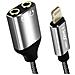 Adattatore Audio Lightning A 2 Jack 3,5 Mm Femmina Per Cuffie O Auricolari - Foto miniatura 3