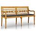 Panchina Batavia Con Cuscino Tortora 150 Cm Legno Massello Teak - Foto miniatura 2