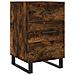 Comodino Rovere Fumo 40x40x66 Cm In Legno Multistrato - Foto miniatura 2