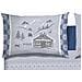 Copripiumino Sacco Piumone Cotone Flanella Pensieri Delicati Disegno Chalet Singolo Blu - Foto miniatura 4