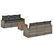 Set Divani Da Giardino 7 Pz Con Cuscini Grigio In Polyrattan - Foto miniatura 2