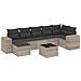 Set Divano Da Giardino 8pz Con Cuscini Grigio Chiaro Polyrattan - Foto miniatura 2