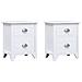Set Comodini 2 Pz Con 2 Cassetti Bianchi - Foto miniatura 1