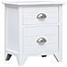 Set Comodini 2 Pz Con 2 Cassetti Bianchi - Foto miniatura 2