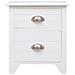 Set Comodini 2 Pz Con 2 Cassetti Bianchi - Foto miniatura 3